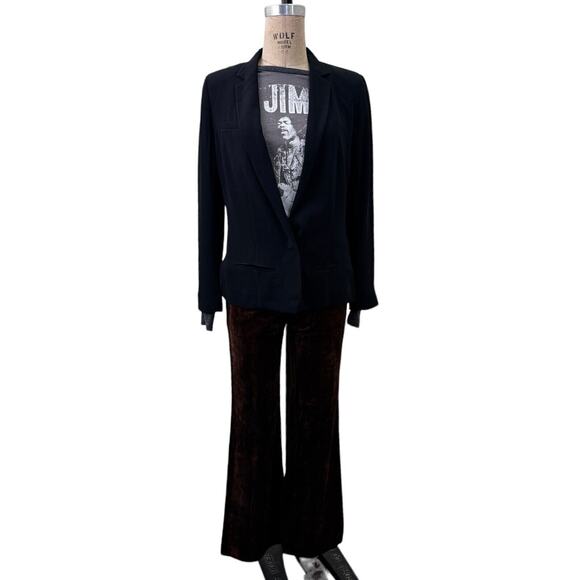 Isabel Marant Coat Single Breasted One button Black Blazer Viscose Sz 38 - Picture 4 of 11